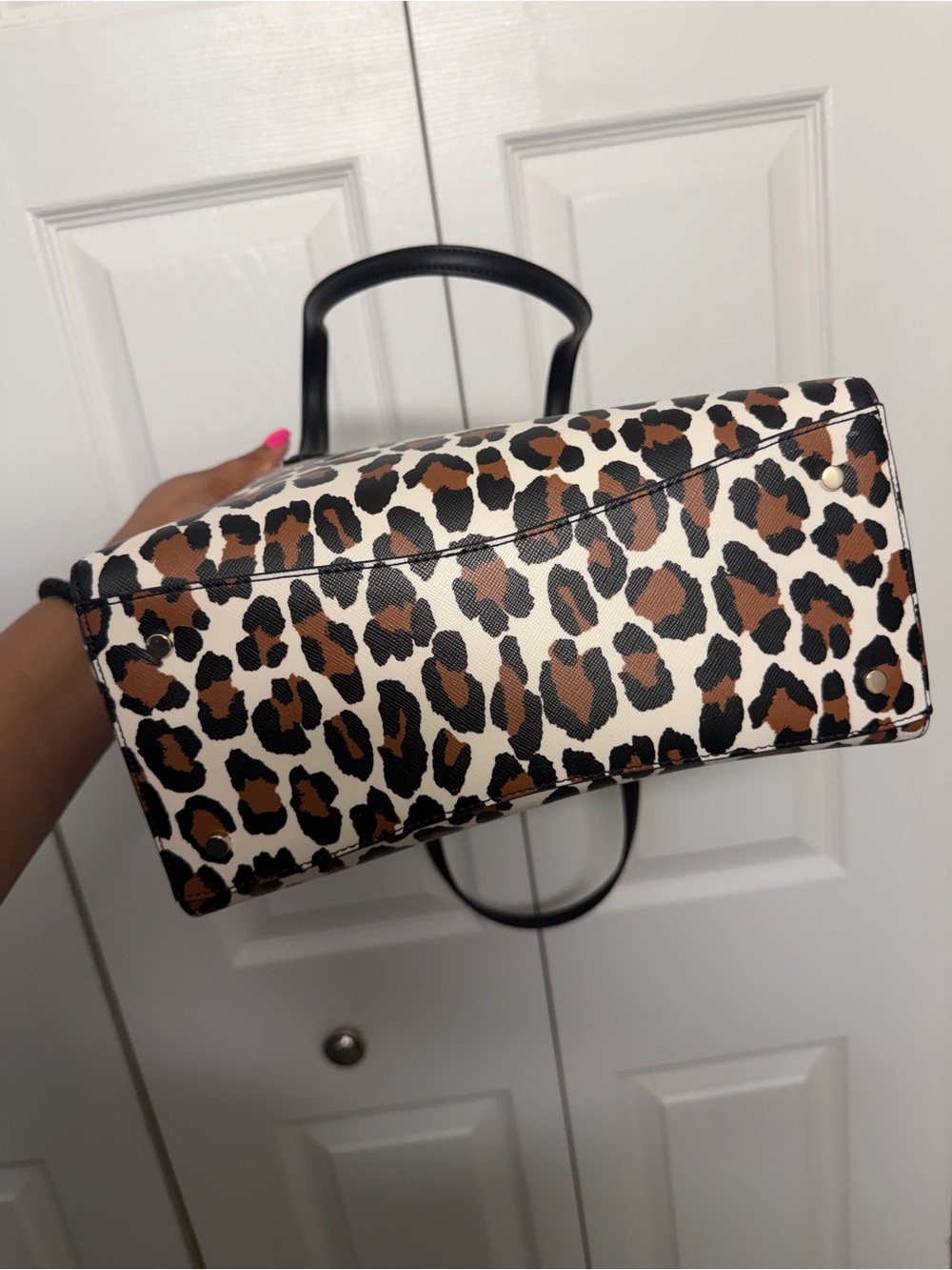 kate spade Leopard Print Tote in Brown, Black & Cream - Picture 4 of 4